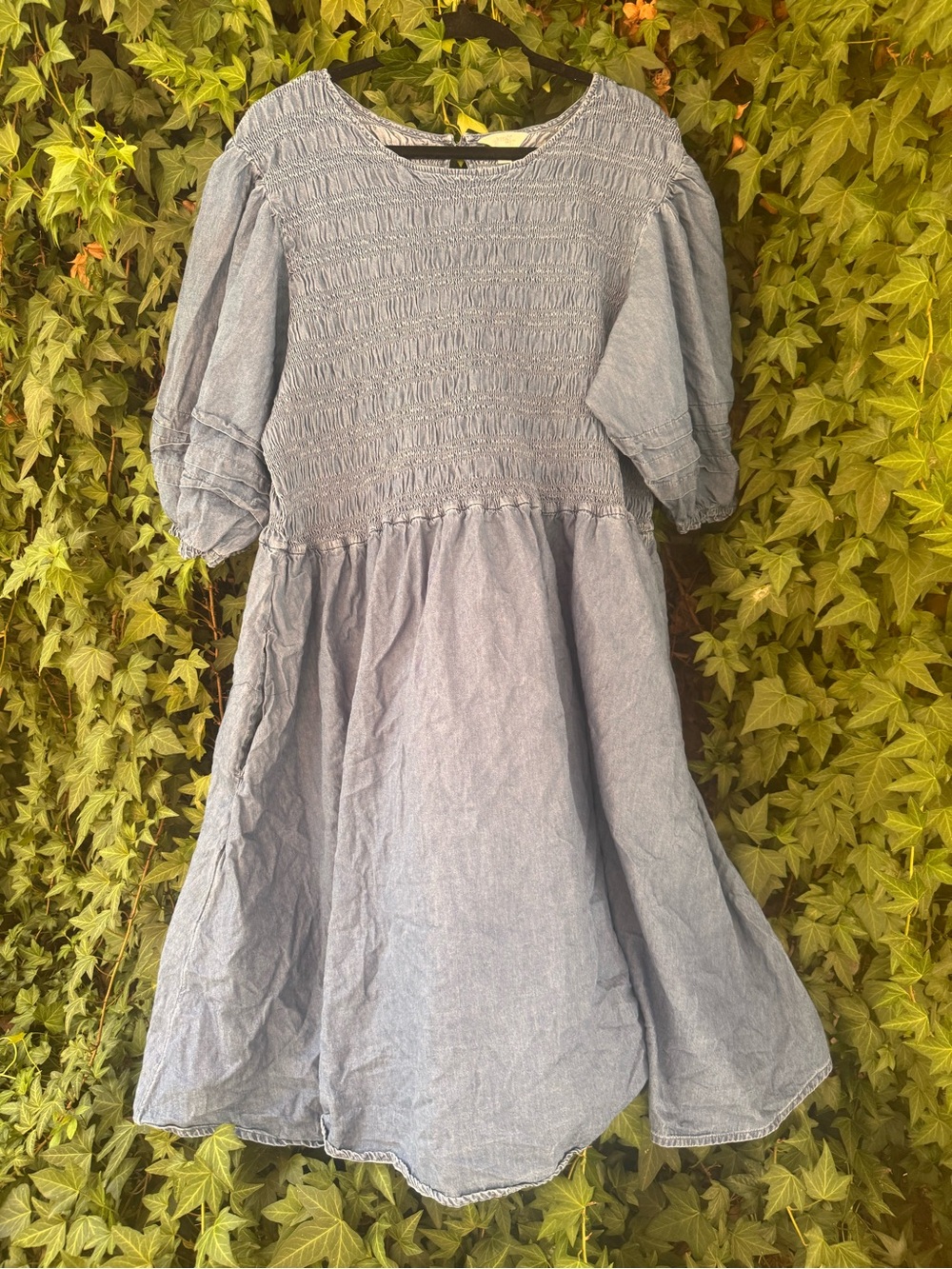 Women’s plus denim Smocked Bodice Dress
